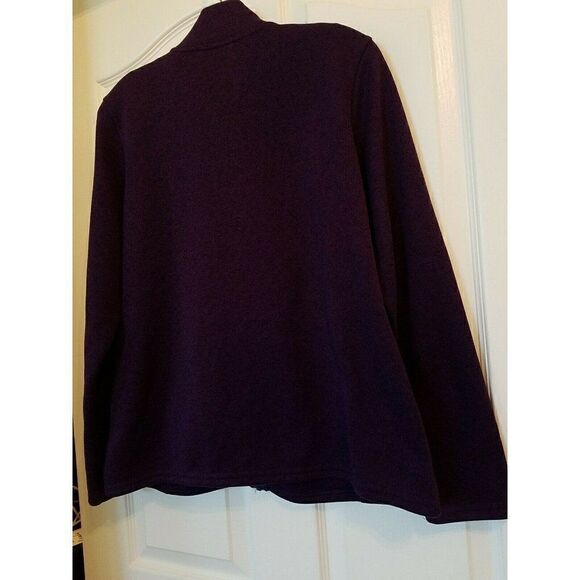 Croft & Barrow Full Zip Fleece Long Sleeves Purple Pockets Polyester Womens M - Picture 5 of 7